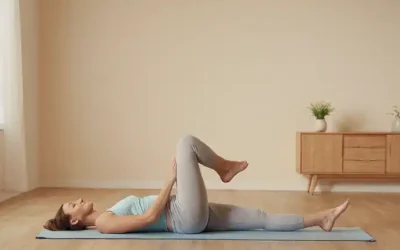 He aquí una posible respuesta: Una mujer acostada en la espalda con piernas dobladas y rodillas juntas