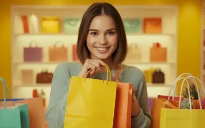 Un cliente sonriente que sostiene un teléfono inteligente