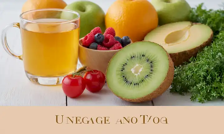 Aquí hay una línea de frases cortas que describen lo que la imagen de la cubierta podría representar: Frutas y verduras frescas, bacterias intestinales saludables, infusiones de té calmantes, suplementos probióticos calmantes, ácidos grasos omega-3 nutritivos, alimentos vibrantes basados en plantas, escenas de agua serena, poses de yoga suaves